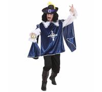 Widmann Costume mousquetaire, chevalier, soldat Bleu - Chemise et manteau Taille M