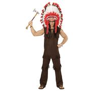 Widmann Déguisement Indienne Native – Robe, Ceinture, Bandeau avec plume – XL Marron