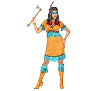Widmann Native Indian (Dress, Headband With Feather) (M) Brown