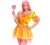 W WIDMANN MILANO Party Fashion - Costume Neon Fantasy Girl, robe, Candyland, princesse bonbon, carnaval