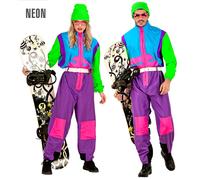 Widmann Neon Purple-Azure-Green Ski Suit (Overalls, Belt) (M) Purple / Lila