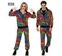 Widmann Neon Rainbow Animalier Party Fashion Tracksuit (Jacket, Pants) (S) Neon