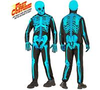 W WIDMANN MILANO Party Fashion - Costume squelette avec masque, tenue complète pour adultes, Halloween et carnaval