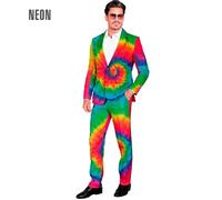 Widmann Neon Tie Dye Party Fashion Suit (Jacket, Pants) (XL) Rainbow