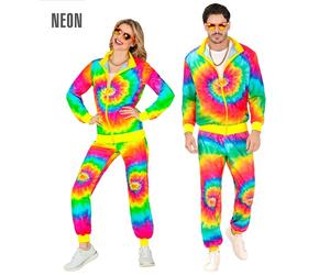 Widmann Neon Tie Dye Psychedelic Hippie Party Fashion Tracksuit (Jacket, Pants)