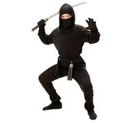 Widmann Ninja (Hooded Coat, Pants, Belt, Mask, Arm & Leg Ties) (158 cm / 11-13 Y