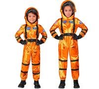 Widmann Orange Astronaut (Jumpsuit, Helmet) (128 cm / 5-7 Years) Orange