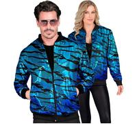 Widmann Blouson bomber Party Fashion Blue Waves paillettes L/XL Turquoise / Light