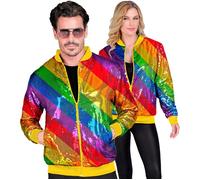 Widmann Party Fashion Bomber (Rainbow Sequin Bomber) (S/M) Rainbow