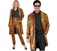 Widmann Party Fashion Coat (Animalier Tiger Sequin Coat) (S/M) Orange