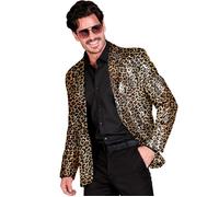 Widmann Party Fashion Jacket (Animalier Leopard Sequin Jacket) (M) Gold