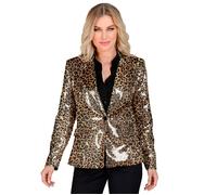 Widmann Party Fashion Jacket (Animalier Leopard Sequin Jacket) (XL) Gold