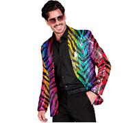 Widmann Party Fashion Jacket (Rainbow Animalier Tiger Sequin Jacket) (XL) Rainbo