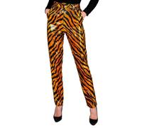 Widmann Party Fashion Pants (Animalier Tiger Sequin Pants) (M) Orange