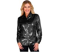 Widmann Party Fashion Shirt (Black Sequin Shirt) (S/M) Black