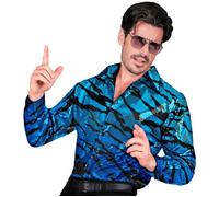 W WIDMANN MILANO Chemise à paillettes homme manches longues – tenue disco pour carnaval