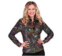 Widmann Party Fashion Shirt (Tie Dye Sequin Shirt) (XXL) Rainbow