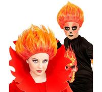 Widmann Perruque flammes de feu unisex-child, rouge, taille unique, vd-wdm74592
