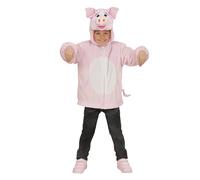 Widmann Pig In Soft Plush (Hoodie With Mask) (98 cm / 1-2 Years) Pink
