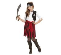 Widmann Pirate Girl (Dress With Vest, Belt, Headpiece) (128 cm / 5-7 Years) Diff