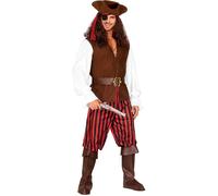 Widmann Pirate (Shirt With Vest, Pants, Belt, Boot Covers, Headband, Hat, Eye-Pa