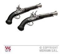 Widmann - Pistolet de pirate 3085P - vieilli noir, accessoire de déguisement