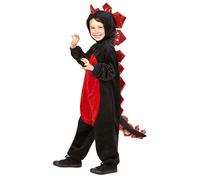 Widmann Plush Black Dinosaur (Hooded Jumpsuit) (116 cm / 4-5 Years) Black