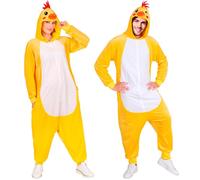 Widmann Plush Onesie Chick (Hooded Jumpsuit) (S/M) Yellow