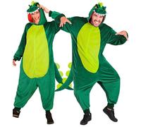 Widmann Plush Onesie Dinosaur (Hooded Jumpsuit) (S/M) Green