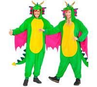 Widmann Plush Onesie Dragon (Hooded Jumpsuit) (S/M) Green
