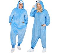 Widmann Plush Onesie Sweets Monster (Hooded Jumpsuit, Biscuit) (S/M) Turquoise /