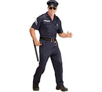 Widmann Déguisement de policier M-50/52 Combinaison, chapeau, ceinture Adulte Noir