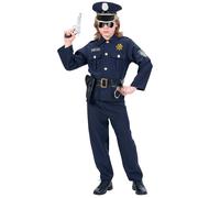 Widmann Policeman (Coat, Pants, Belt With Holster, Hat) (140 cm / 8-10 Years) Bl