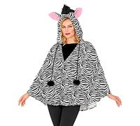 Widmann - Poncho à capuche zèbre, safari, afrique, costume d'animaux, costumes de carnaval, carnaval