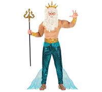 Widmann S.r.l. Costume Poséidon – débardeur, pantalon, ceinture, manchettes, couronne – L