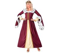 Widmann Costume de reine pour femmes Queen – robe et couronne, 2 pièces – S Bordeaux