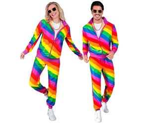 Widmann Rainbow Party Fashion Tracksuit (Jacket, Pants) (M) Rainbow