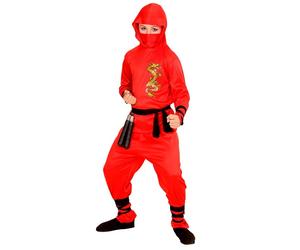 Widmann Red Dragon Ninja (Hooded Coat, Pants, Belt, Face Mask, Arm & Leg Ties) (