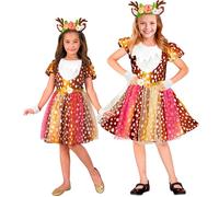 Widmann Reindeer (Dress, Headpiece, Fingerless Gloves) (128 cm / 5-7 Years) Brow
