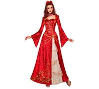 Widmann S.r.l. Déguisement Renaissance Prncess (robe, col, coiffe) Taille L Rouge