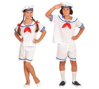 Widmann Retro Sailor (Shirt, Shorts, Hat) (116 cm / 4-5 Years) White