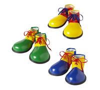 W WIDMANN MILANO Party Fashion, Lot de 3 Chaussures de clown pour adultes, confort optimal, couleurs vives, Accessoires de Déguisement, Jaune vert et Bleu Taille unique
