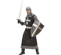 WIDMANN S.R.L. Costume Chevalier Noir taille XL, robe longue, ceinture