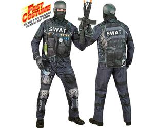 Widmann S.W.A.T. Fast Costume (Jacket, Pants, Gloves, Mask) (M) Blue