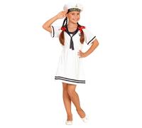 Widmann Sailor Girl (Dress, Hat) (128 cm / 5-7 Years) White