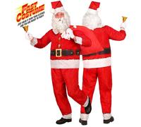Widmann Santa Claus Fast Costume (Jacket, Pants, Hat) (L) Red