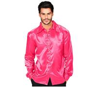 Widmann Chemise disco 70s en satin noire XL