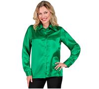 Widmann Satin Green 70s Disco Shirt (L) Green