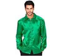 Widmann Chemise Satin Disco 70s Verte Taille M