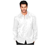 Widmann Satin White 70s Disco Shirt (L) White